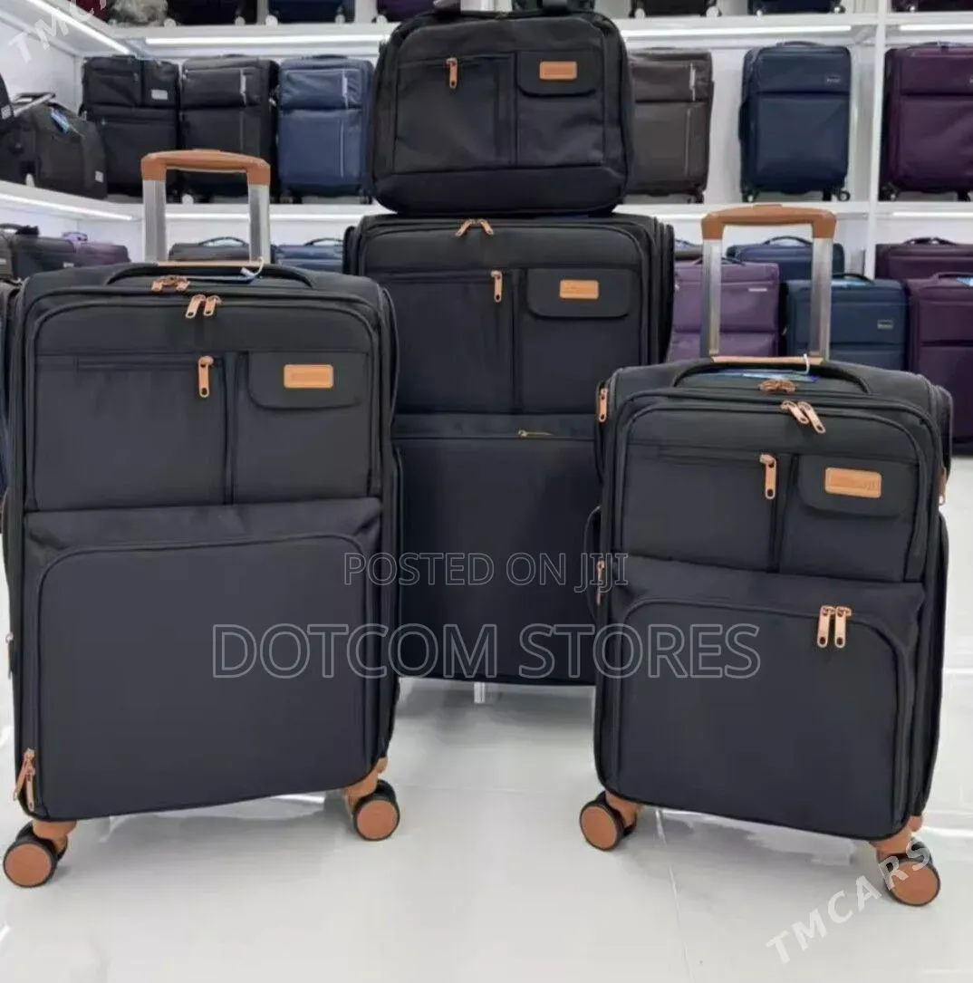 Set Of Fabric Luggage Suitcases