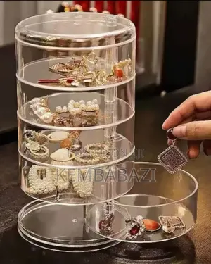 Beautiful 5 Layer Rotating Transparent Jewelry Box
