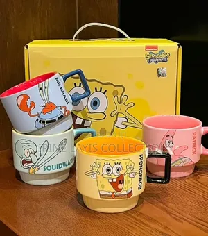 Set of 4 Stackable Ceramic Mugs
