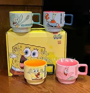 Set of 4 Stackable Ceramic Mugs