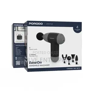 Porodo Easeon Handheld Massager With 4 Interchangeable Heads