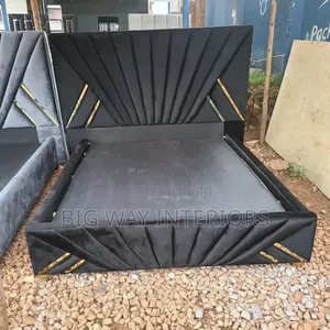 Black Stripped 5by6 Fabric Bed