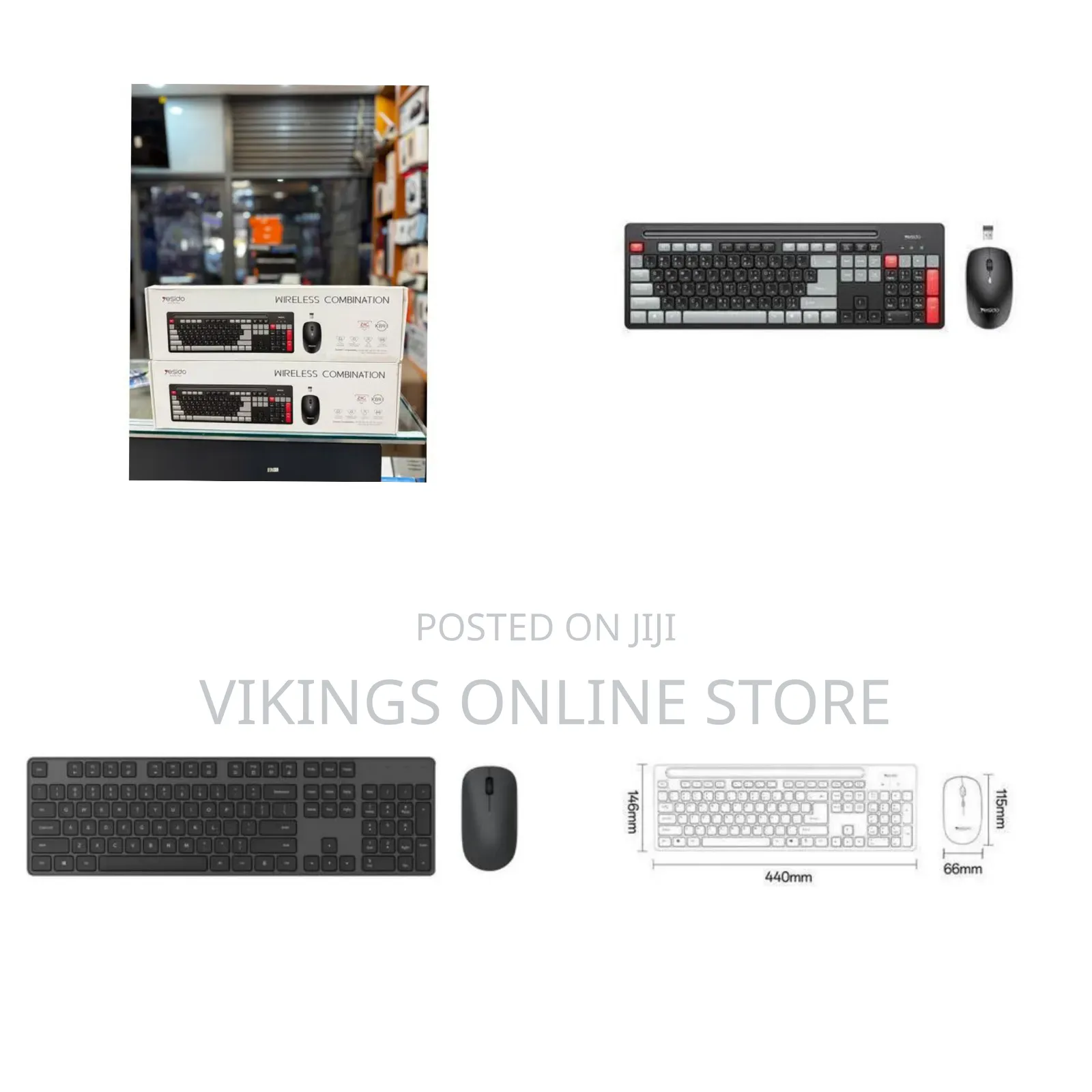 Yesido Wireless Combination Kb43 - Multicolor