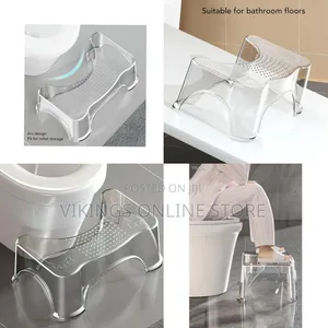 Ergonomic Transparent Toilet Squat Stool - Multicolor