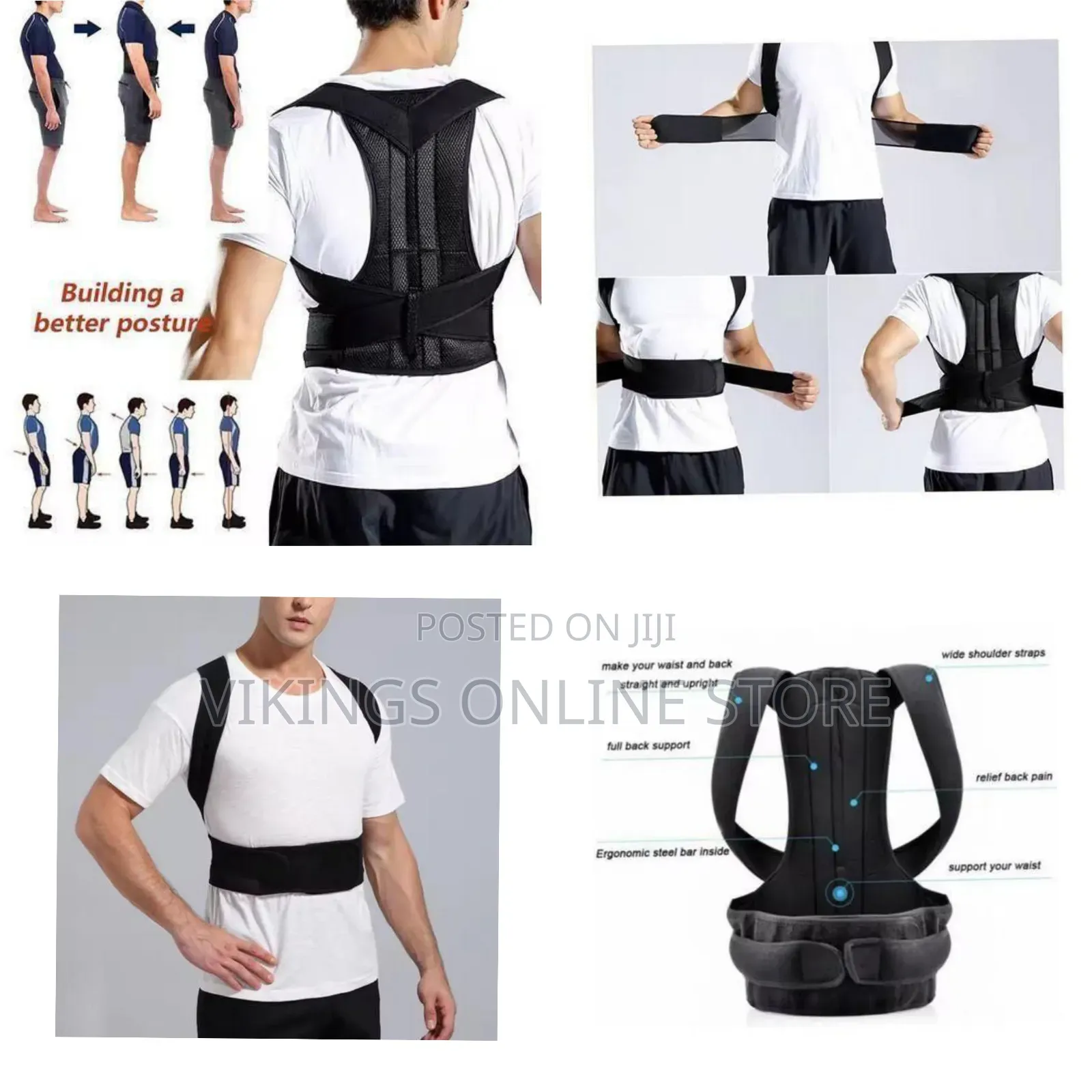 Ergonomic Back Posture Corrector and Support Brace - Multicolor