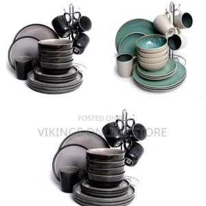 16-Piece Modern Stoneware Dinnerware Set With Mug Tree - Multicolor