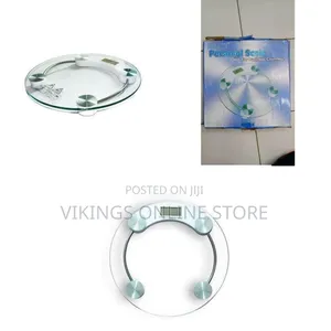 Sleek Circular Digital Bathroom Scale With Tempered Glass Platform