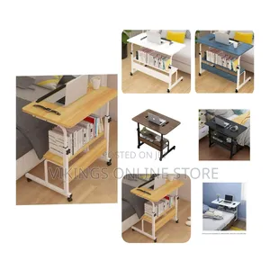 Adjustable Mobile Laptop Desk / Bedside Table With Storage