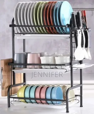 Three-Tier Metal Dish Drying Rack.