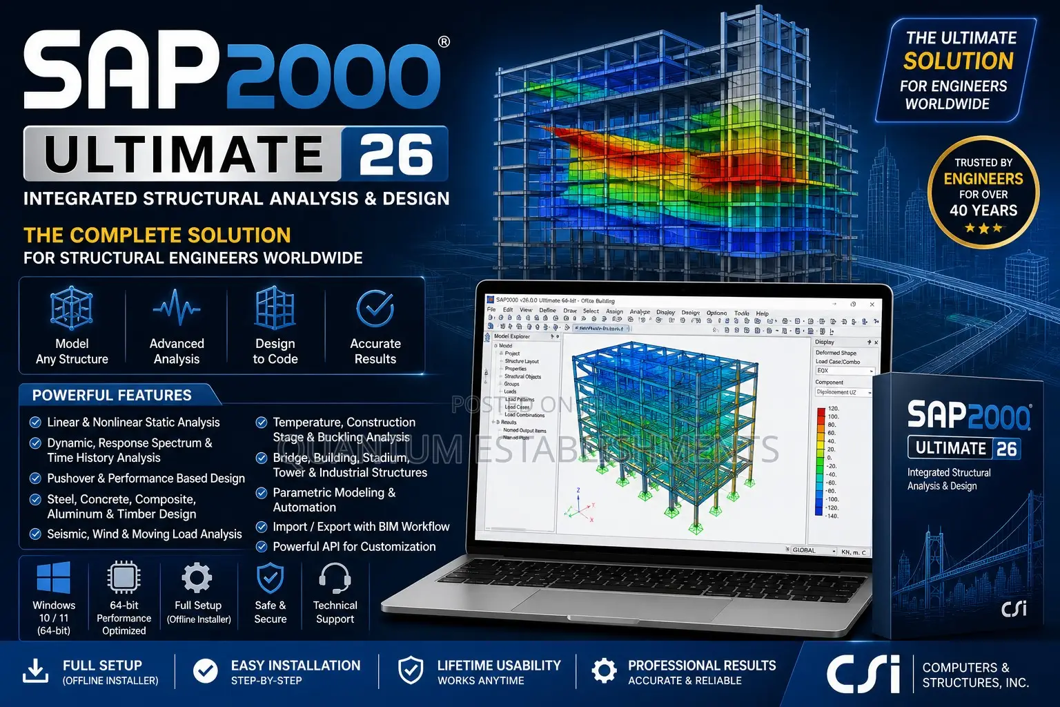Sap2000 Ultimate 26 | Structural Analysis Software | Full Setup