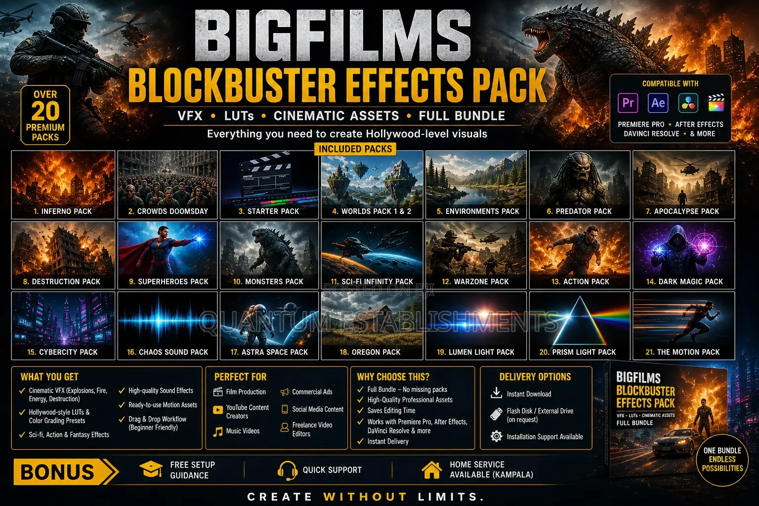 Bigfilms Blockbuster Effects Pack | Vfx, Luts -Cinematic Assets Bundle
