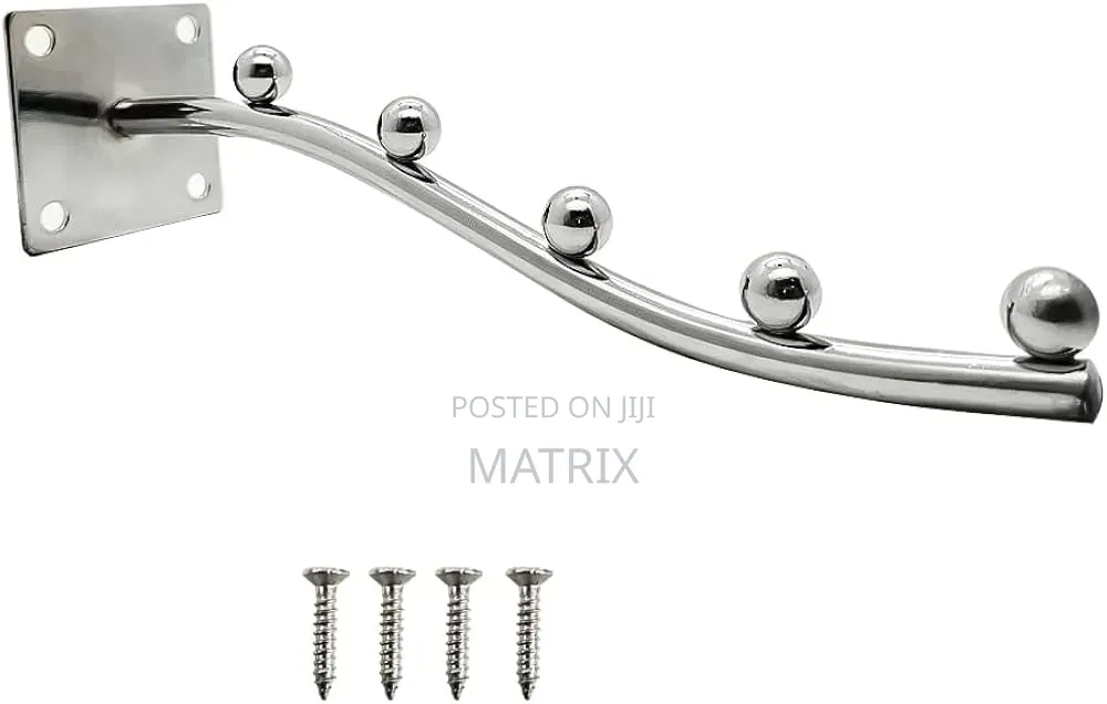Boutique Wall Metallic Rod Hooks With 5 Hooks