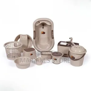 Plastic Baby Basin Set Which Include, Potty Seats, and Buckets.