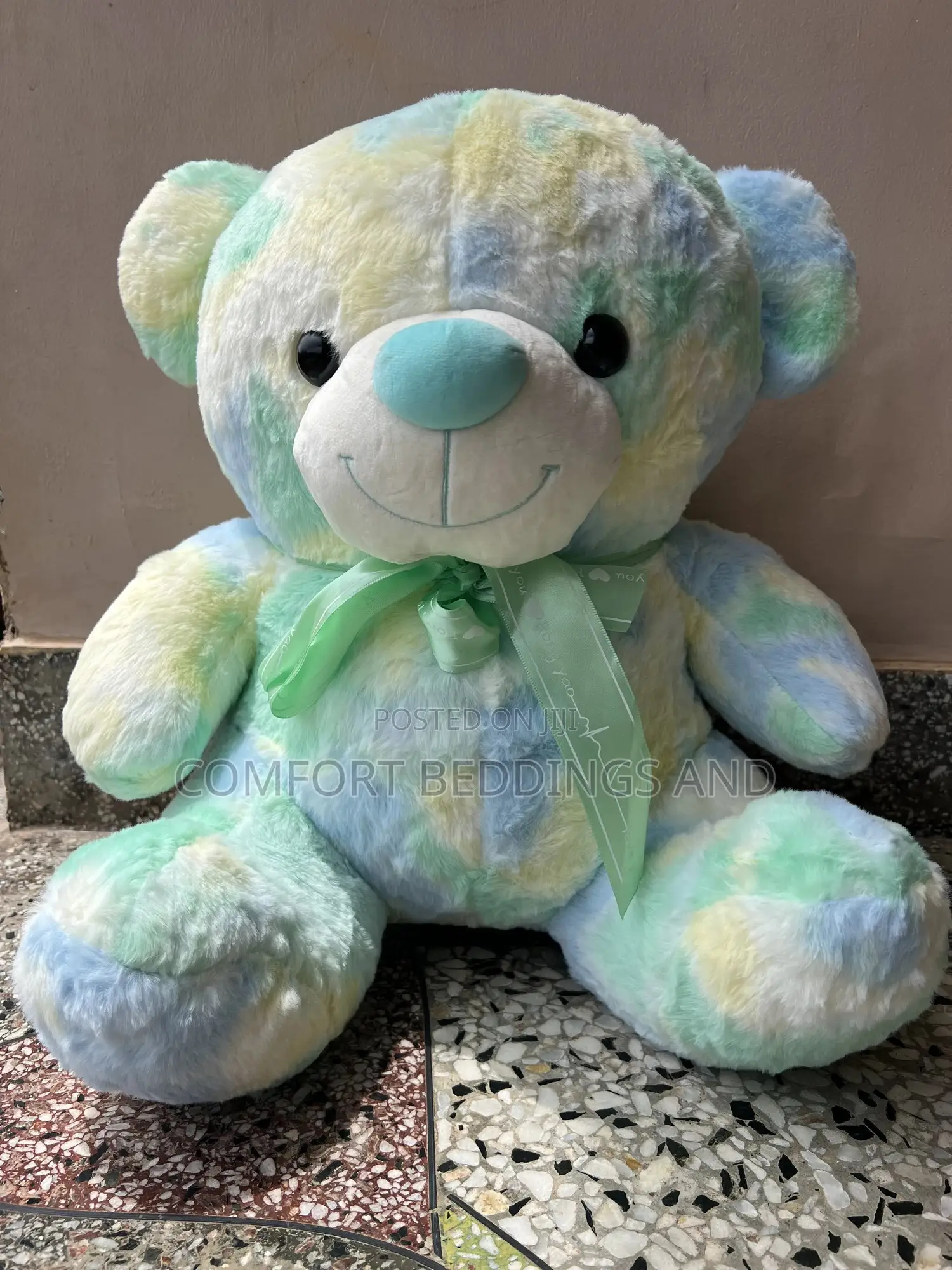 Medium Teddy Bear Punched Green