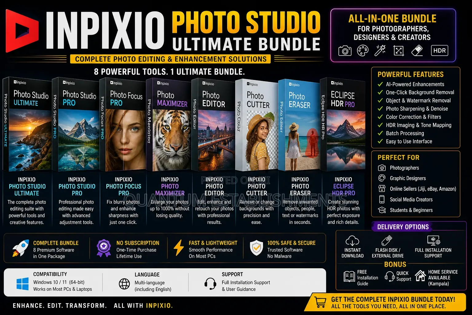 Inpixio Photo Studio Ultimate Bundle | Editor, Eraser, Hdr, Maximizer