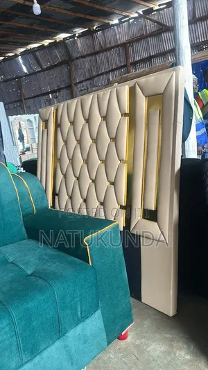 New Geometric Bed in Cream
