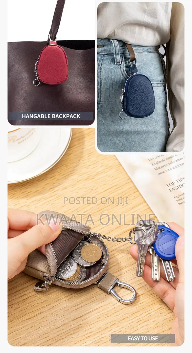Coin Wallet Small Change Purse W/Key Ring Mini Storage Bag Pouch