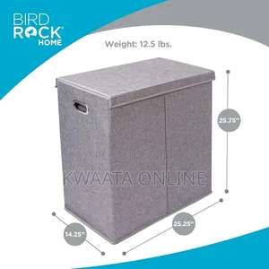 Double Laundry Hamper With Removable Lid and Mesh Bags Sturdy Design