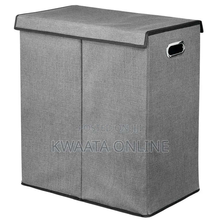 Double Laundry Hamper With Removable Lid and Mesh Bags Sturdy Design