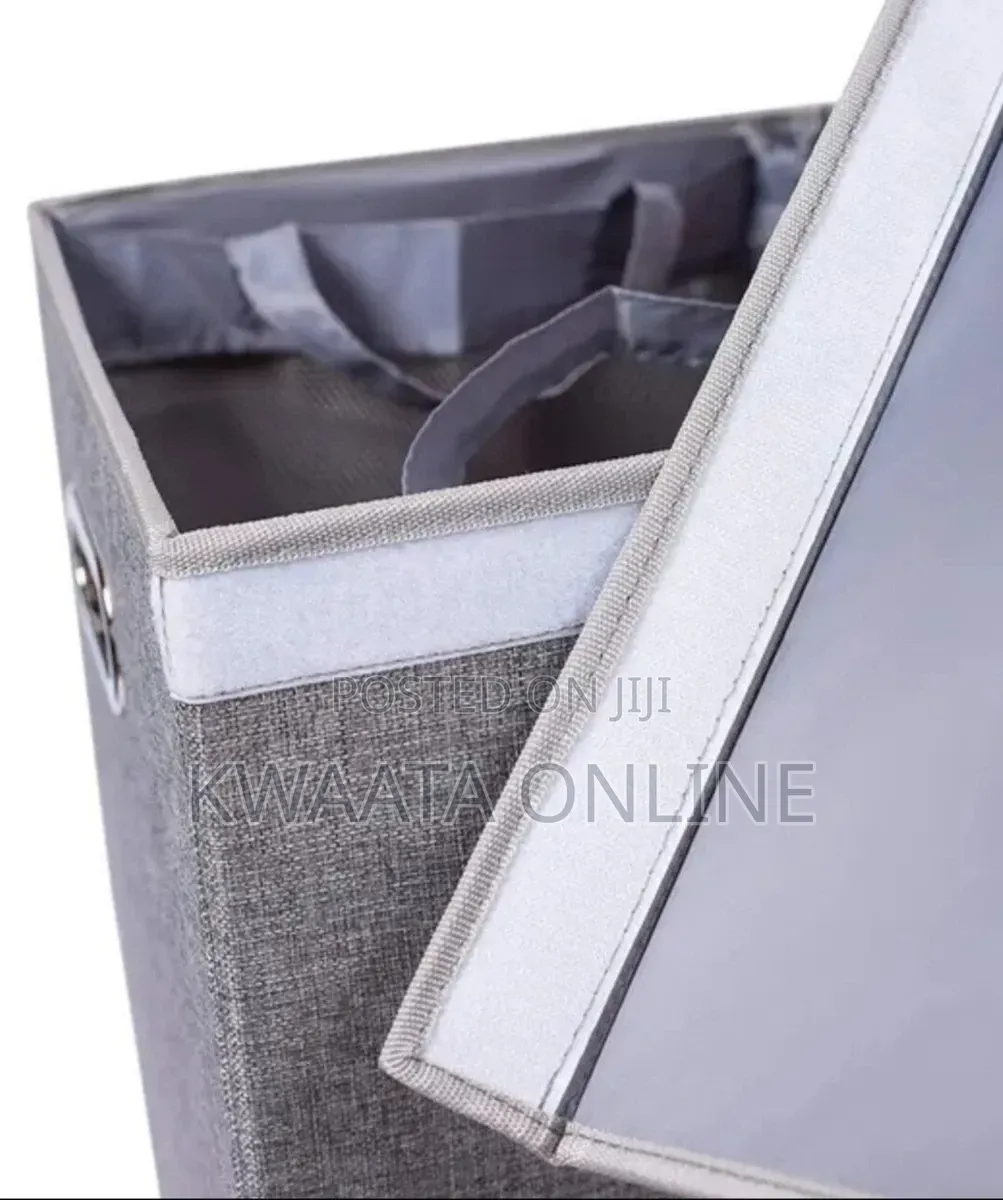 Double Laundry Hamper With Removable Lid and Mesh Bags Sturdy Design