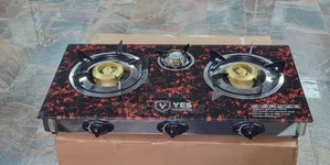 Yes 3-Burner Tempered Glass Gas Stove Burner - Multicolor