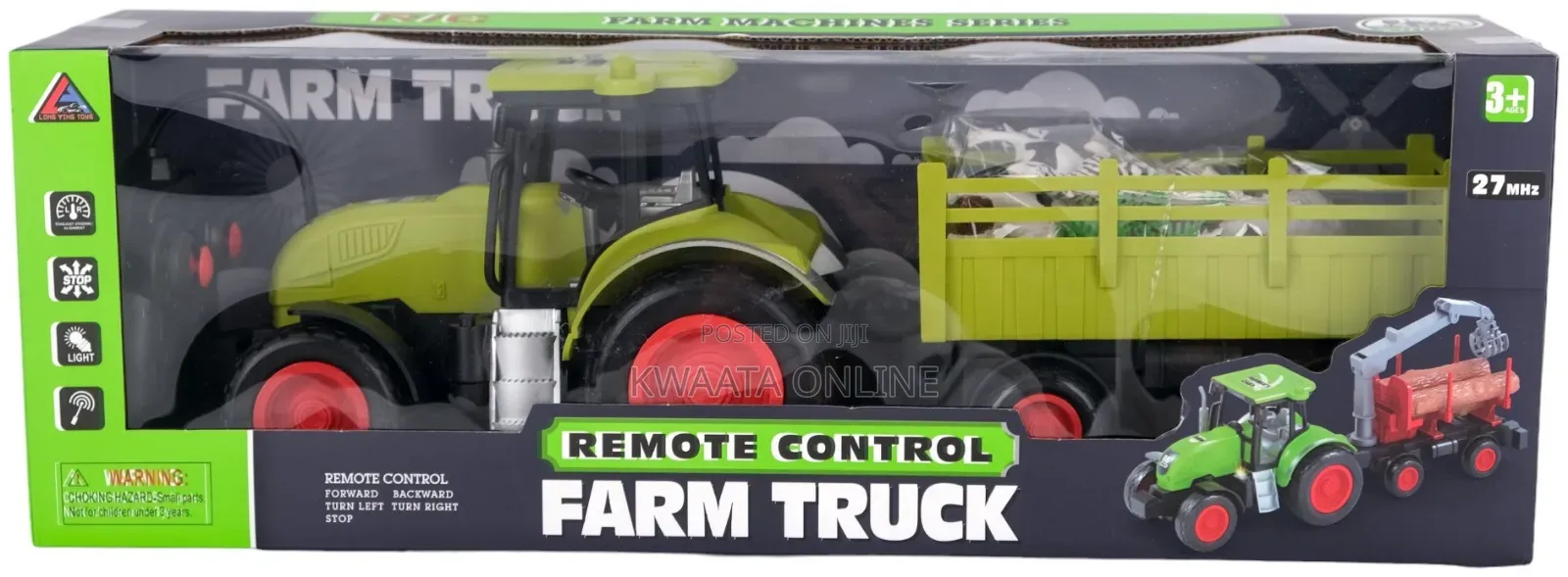 Kids Toy Remote Controlled Farm Tractor With Trailer