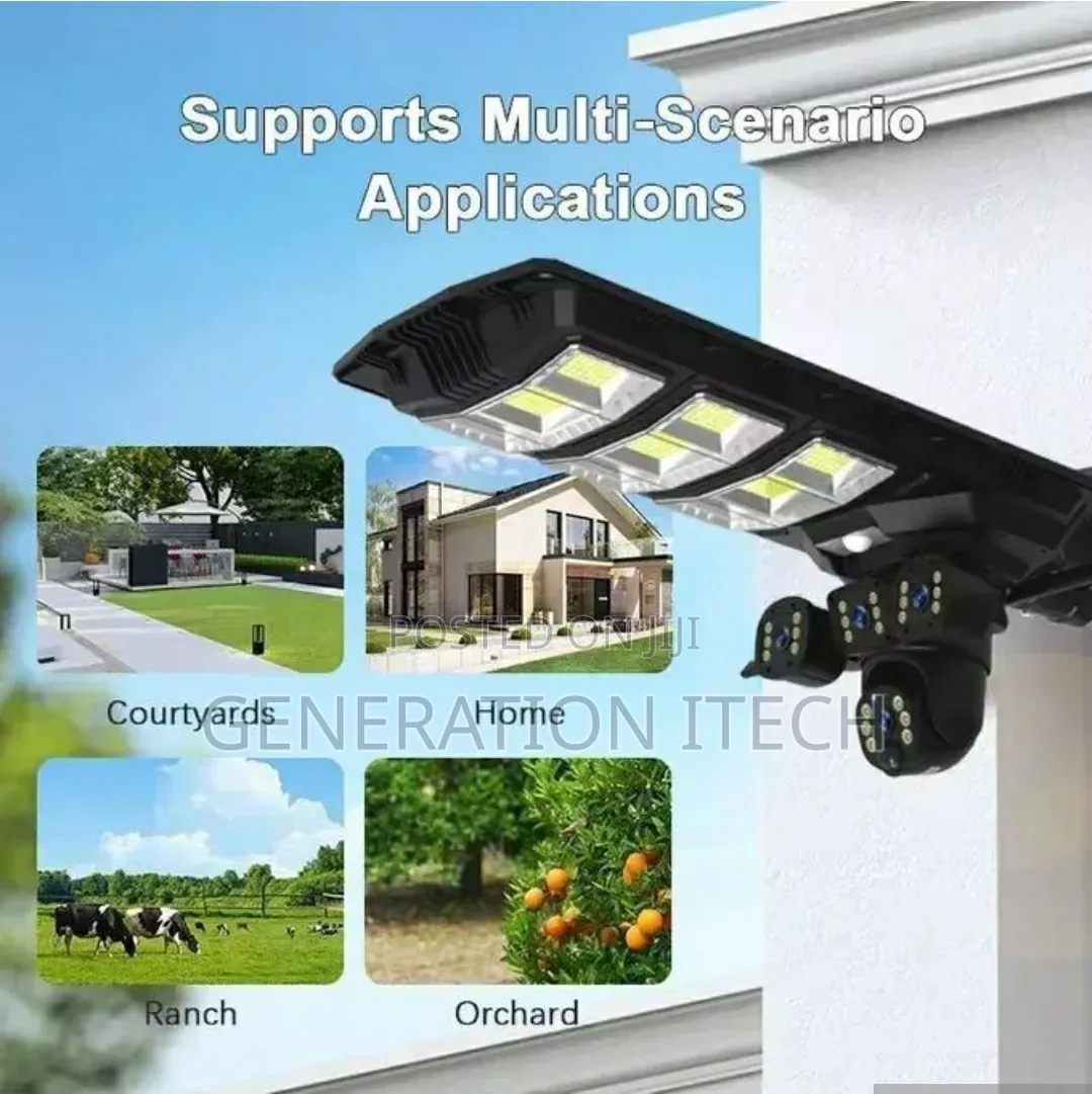 Ai Solar Camera+Lighting 2-in-1, Water-Proof 450w Security Light