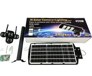 Ai Solar Camera+Lighting 2-in-1, Water-Proof 450w Security Light