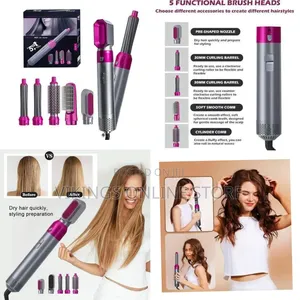 Professional 5-in-1 Hot Air Styler and Multi-Head Hair Styling Kit