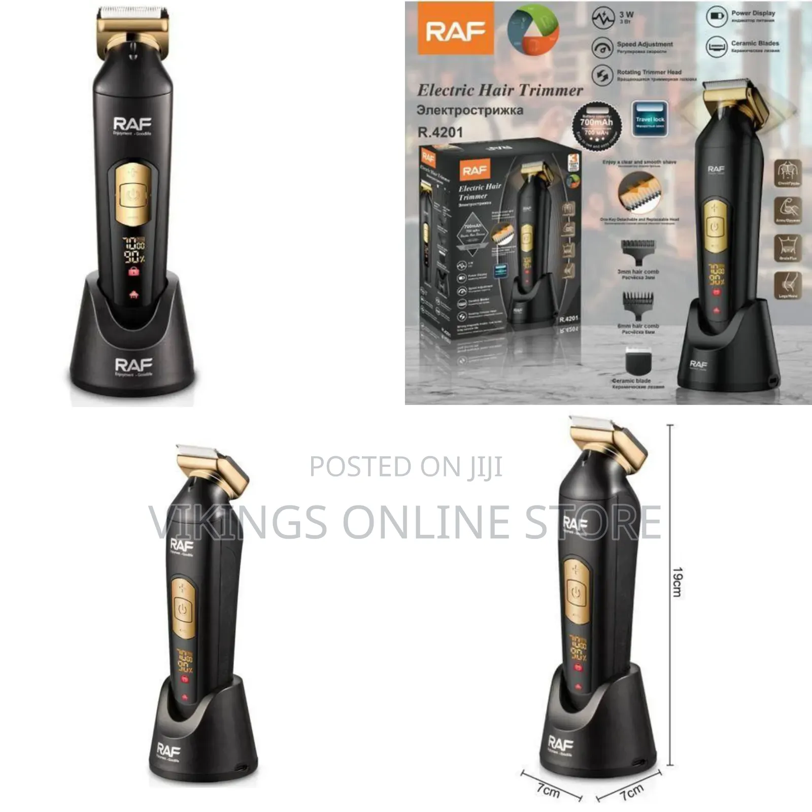 Raf Cordless Electric Trimmer / Shaver With Charging Dock