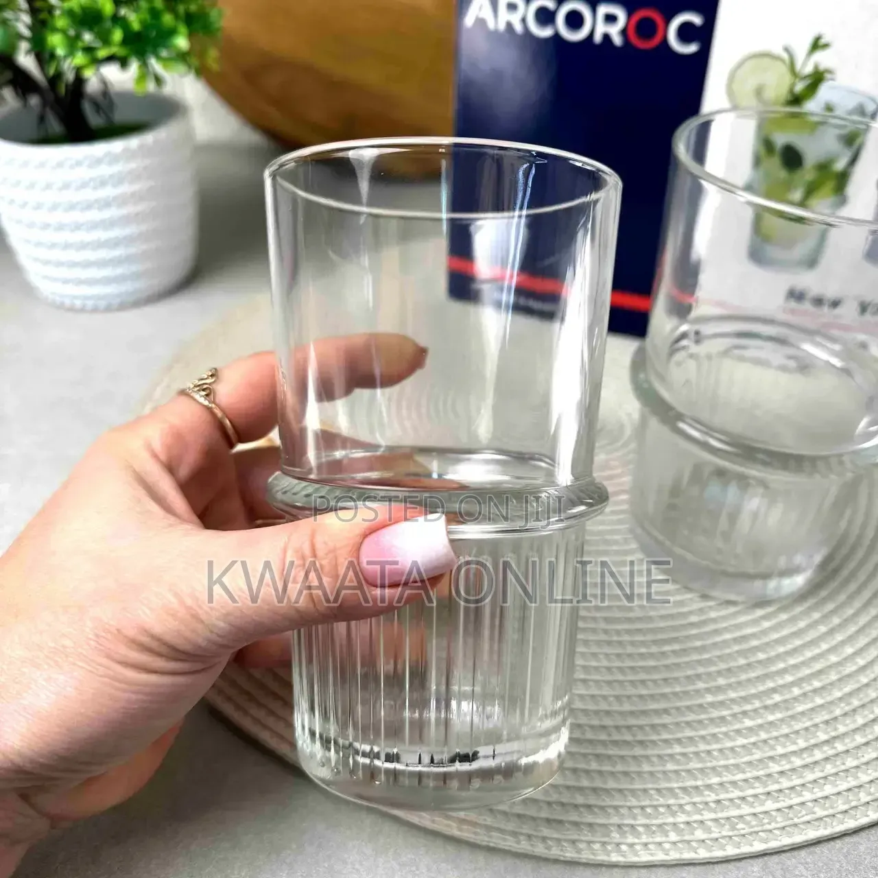 Arcoroc High Ball Glass Set Stacking Tumbler, 470ml, Pack of 6