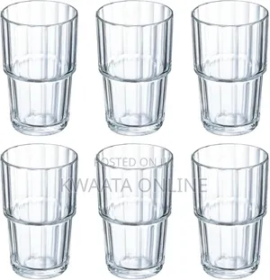 Arcoroc High Ball Glass Set Stacking Tumbler, 470ml, Pack of 6