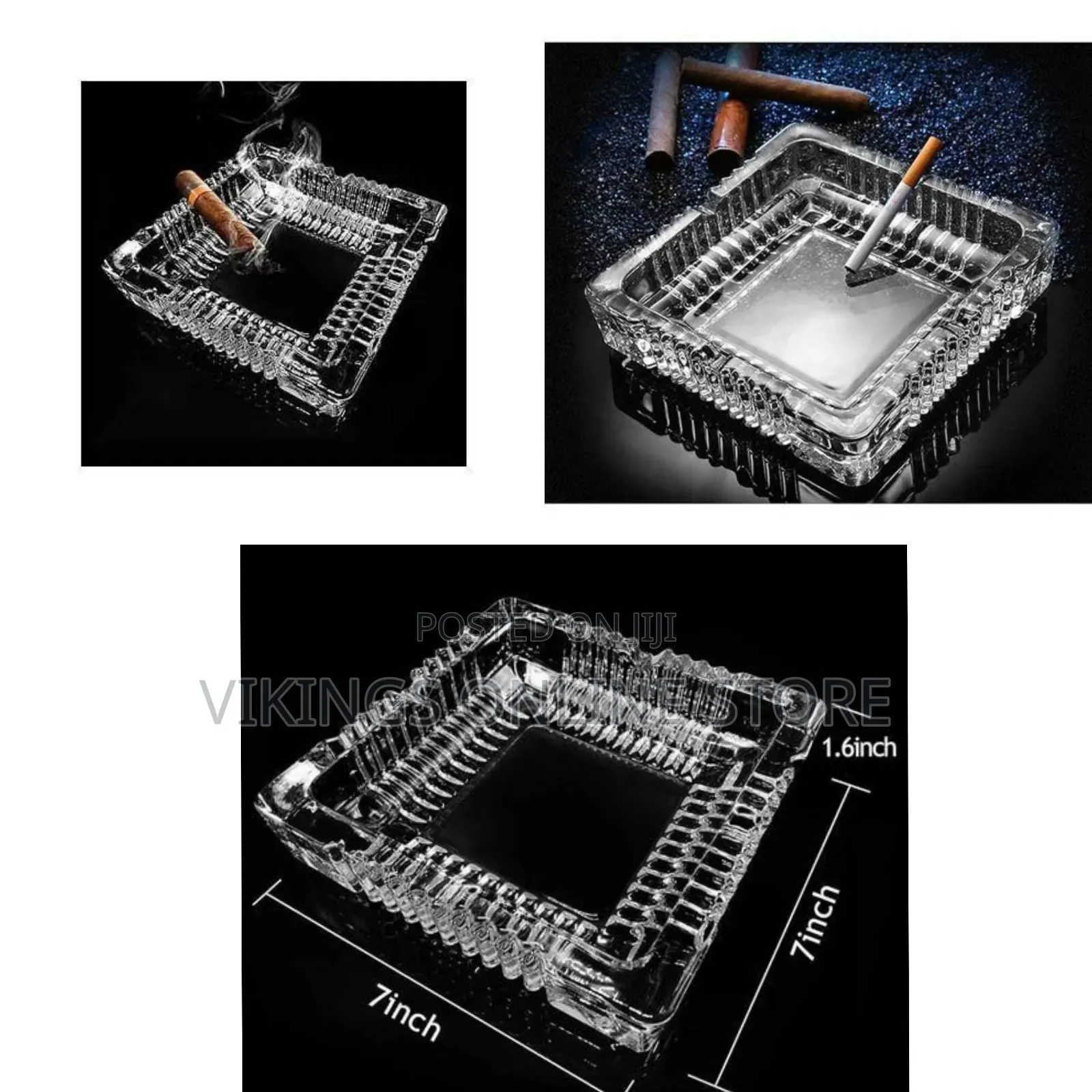 Large Luxury Hardened Glass Ash Tray
