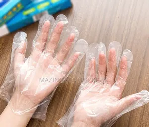 Disposable Plastic Gloves Used for Food Preparation and Cleaning
