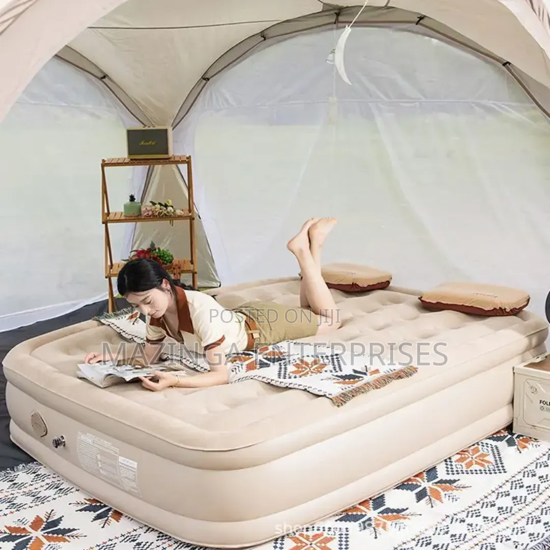 5x6 High Density Inflatable Camping Mattress WTH Builtin Electric Pump