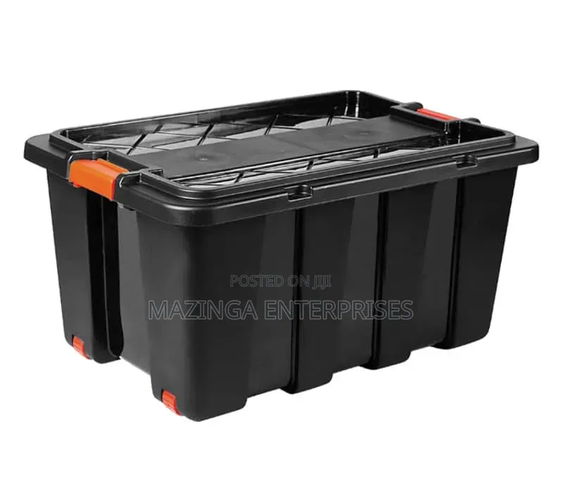 180l Heavy Duty Storage Box With a Lid and Integrated Wheels.
