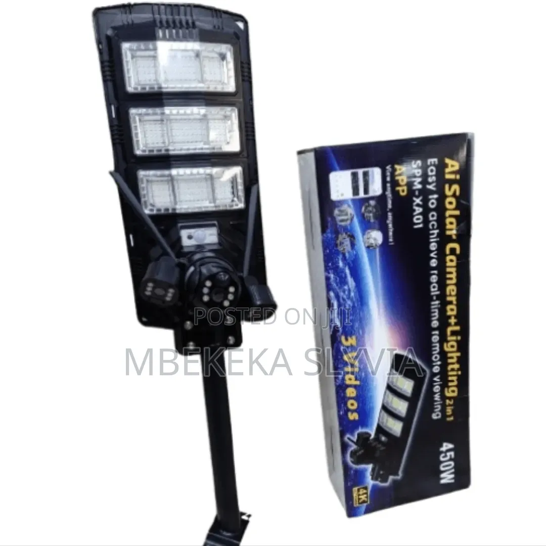 Ai Solar Camera + Lighting 2 in 1/3lens Solar Camera With 450w Panel