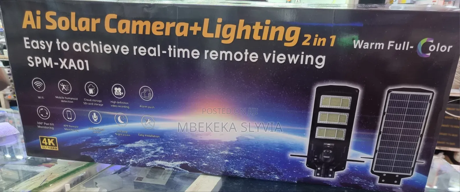 Ai Solar Camera + Lighting 2 in 1/3lens Solar Camera With 450w Panel
