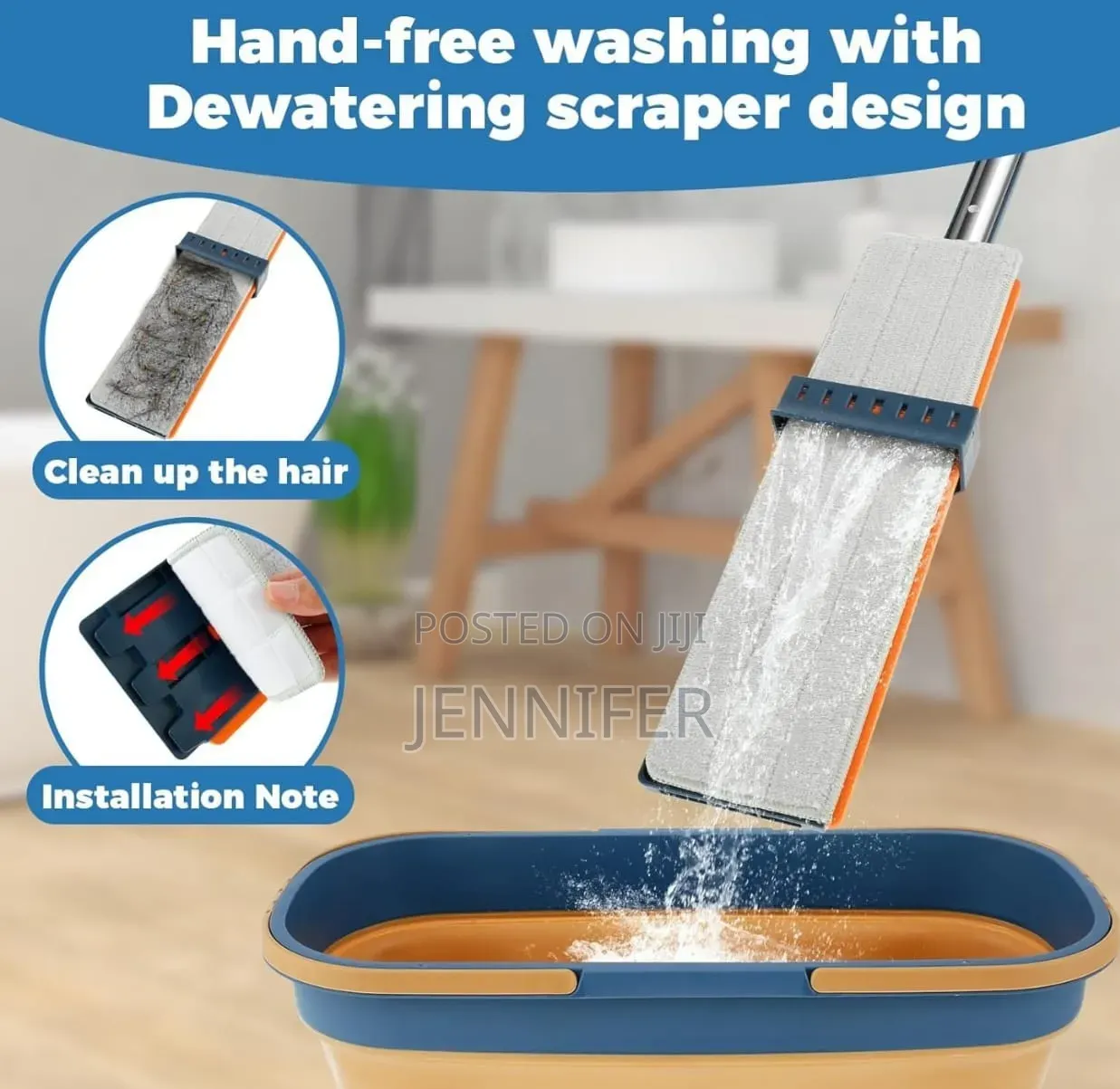 360° Rotating Hands Free Microfiber Flat Floor Mop