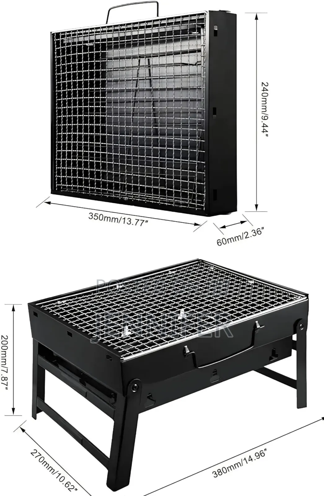 Stainless Steel Folding Portable Charcoal BBQ Grill