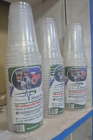25 Piece Pack Plastic Shot Clear Disposable Party Cups 500ml Each