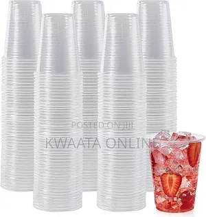 25 Piece Pack Plastic Shot Clear Disposable Party Cups 500ml Each