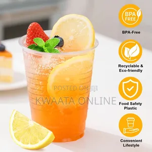 25 Piece Pack Plastic Shot Clear Disposable Party Cups 500ml Each