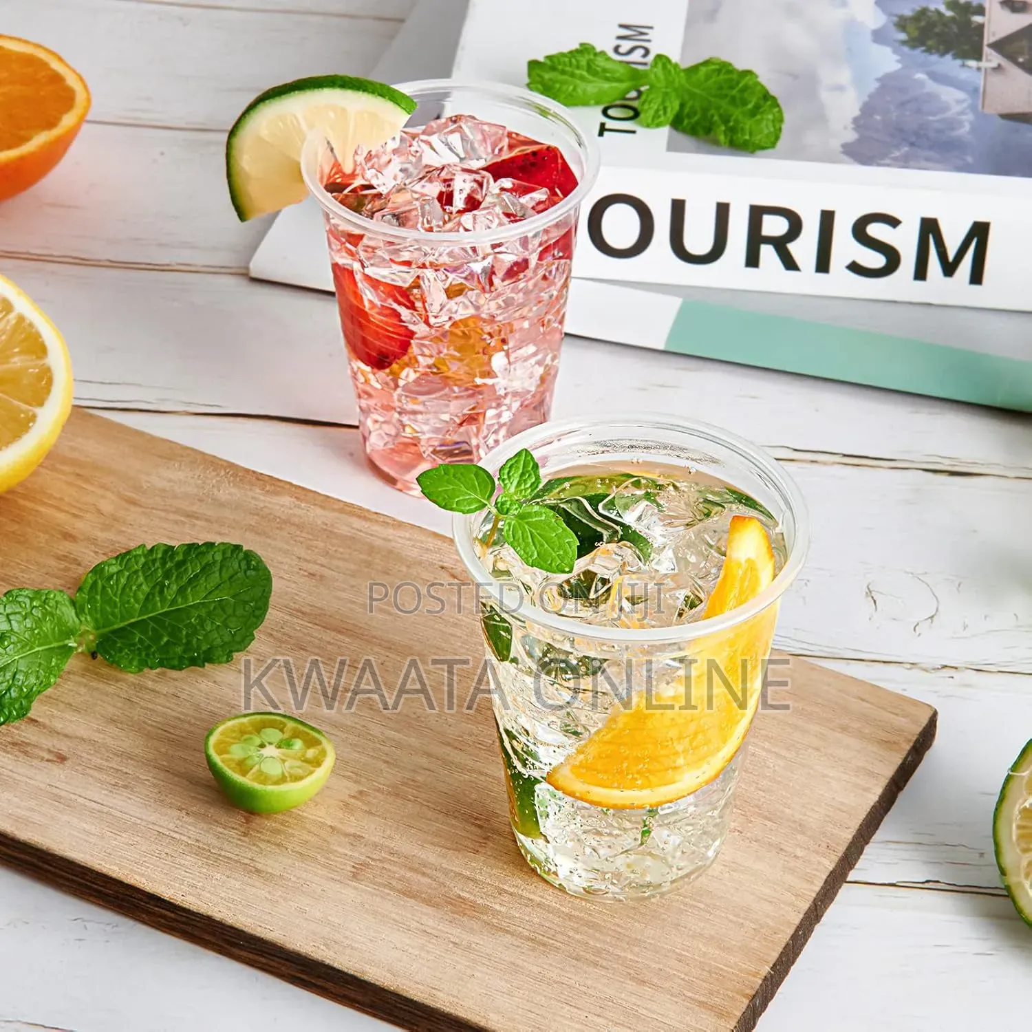 25 Piece Pack Plastic Shot Clear Disposable Party Cups 500ml Each