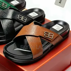 Men's Cross-Strap Leather Footwear Sandals