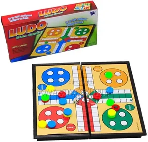 Foldable Ludo Brain Game With Full Set of Dices and Pawns