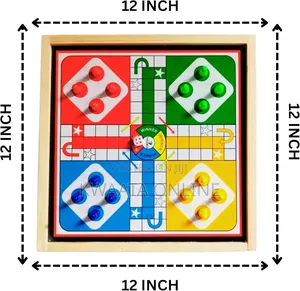 Wooden Ludo Board Game With Coins | 30cmx30cm, Kids Adults