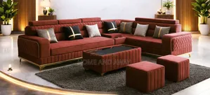 Sofas/5 Seaters L Sofas With Center Table Piece 2 Poufs Any Colour