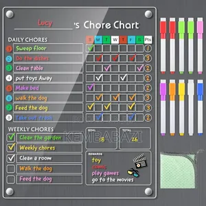 Magnetic Acrylic Dry Erase Chore Charts