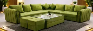 Sofas/6 - 7 Seaters L Sofas Center Table Piece 2 Poufs Any Colour